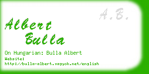 albert bulla business card
